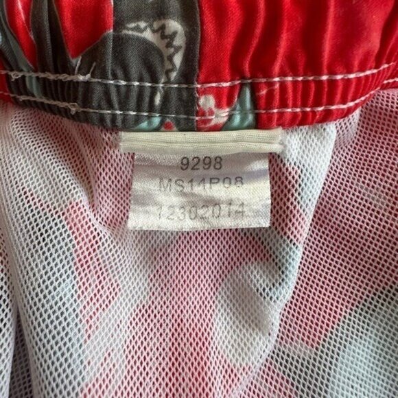 Peter Millar Men's XL Swim Trunks Red Shark Print Lined Nautical Shorts Pockets - Picture 6 of 10